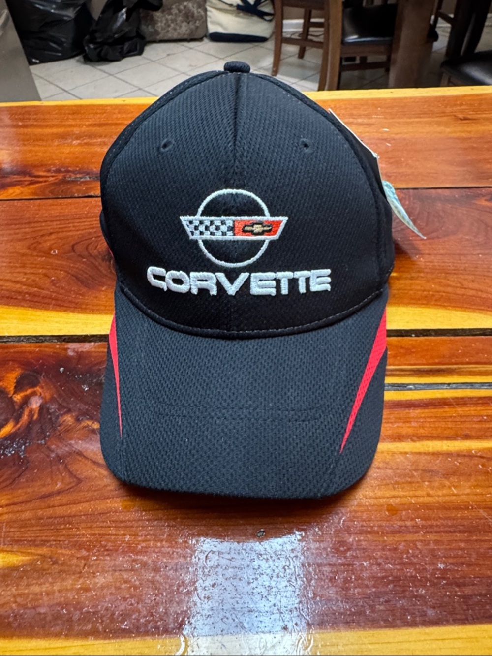 Corvette Embroidered Black and Red Men's Cap National Corvette Museum